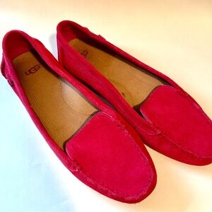 UGG Australia Milana Driver Loafers Pink Leather Suede Flats Size 8 Women
